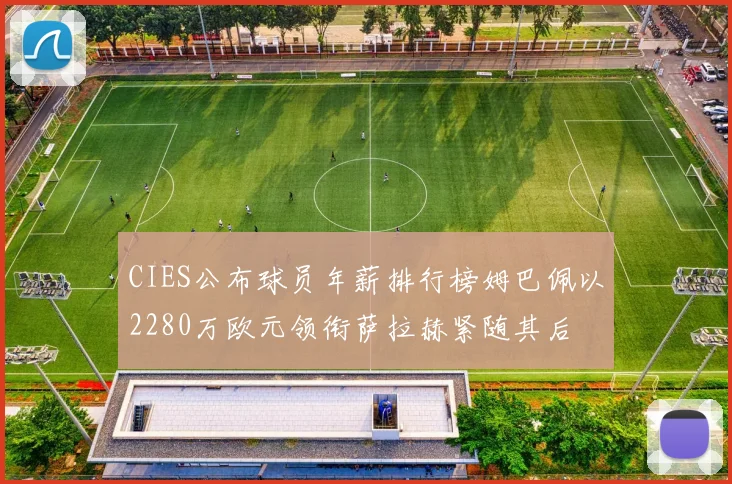 CIES公布球员年薪排行榜姆巴佩以2280万欧元领衔萨拉赫紧随其后