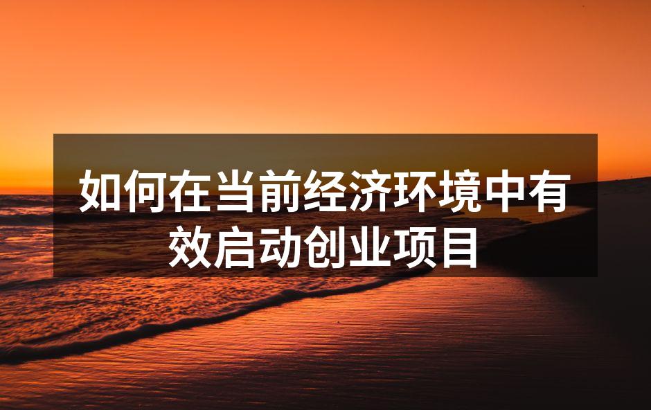 如何在当前经济环境中有效启动创业项目